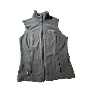 Columbia Fleece Vest Womens Size S Charcoal Gray‎ Full Zip Mock Neck Pockets